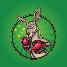 Kangaroo Boxing Logo Emblem Vector Eps10