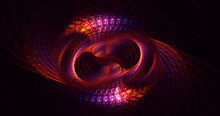 3D Rendering Abstract Multicolored Fractal Light Background With Bright Center