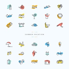 Sticker - Summer vacation icon set