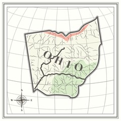 Canvas Print - Map of ohio state