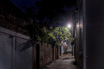 Wall Mural - old back lane at night