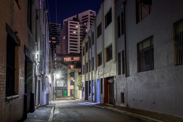 Wall Mural - old warehouse street at night