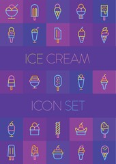 Sticker - Ice cream icon set