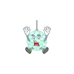 Sticker - cartoon character design of disco ball having shocking gesture