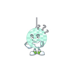 Poster - mascot design concept of disco ball with confuse gesture