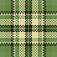 Pixel background vector design. Modern seamless pattern plaid. Square texture fabric. Tartan scottish textile. Beauty color madras ornament.