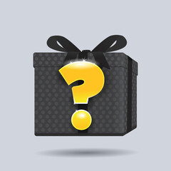 Fototapete - mystery gift silhouette with glowing question mark vector illustration