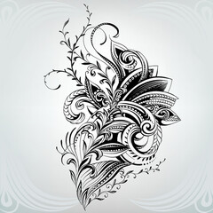 Wall Mural - Vector illustration of a floral ornament