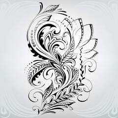 Wall Mural - Vector illustration of a floral ornament