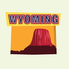 Canvas Print - Wyoming map