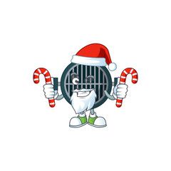 Sticker - Cartoon character of grill as a Santa having candies