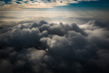 Wall Mural - Hong Kong Sea of clouds aerial view scene from top