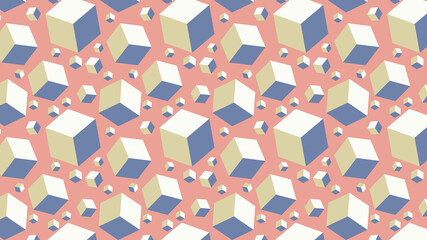 Poster - Simple geometric shape. Isometric illustration. Gradient. Creative colors. Logotype. Minimalistic digital art. 90s memphis style. Graphic design. Wallpaper for desktop. Vector EPS 10. 