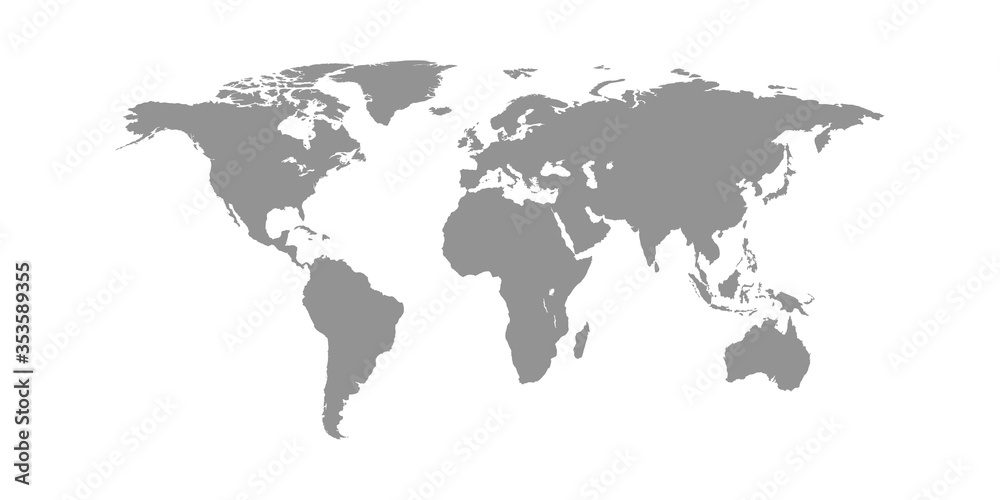 World map isolated on white background Stock Vector | Adobe Stock