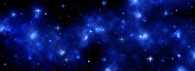Wall Mural - Space galaxy background with shining stars and nebula in blue purple pink color, Cosmos with colorful milky way, Galaxy at starry night use for Decorative design web page banner wallpaper