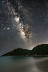 Wall Mural - Hong Kong Night Starry Milky Way view scene