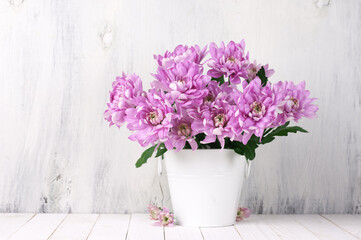 Wall Mural - Purple chrysanthemium bouquet