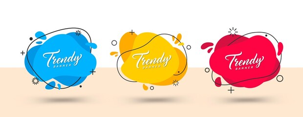 Poster - Trendy set of abstract banners. Vector bright template banners. Template ready for use in web or print design.