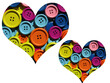 Button hearts concept for those who love handmade, sewing and tailoring  