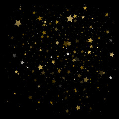 gold stars. confetti celebration. vector