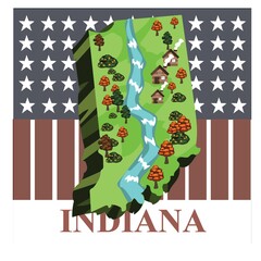 Wall Mural - Indiana state map