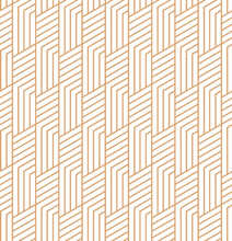 Vector Seamless Geometric Pattern. Gold Linear Pattern. Wallpapers For Your Design. Vector Illustration.