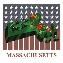 Wall Mural - Massachusetts state map