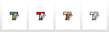 Tiger On Letter Logo Design T