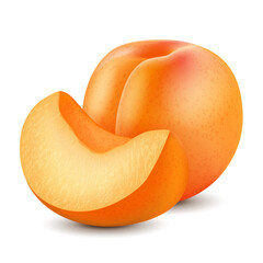 Wall Mural - Apricot isolated white background