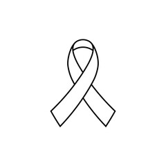 Wall Mural - awareness ribbon outline icon. clipart image isolated on white background