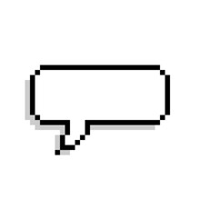 Pixel Speech Bubble Icon. Clipart Image Isolated On White Background