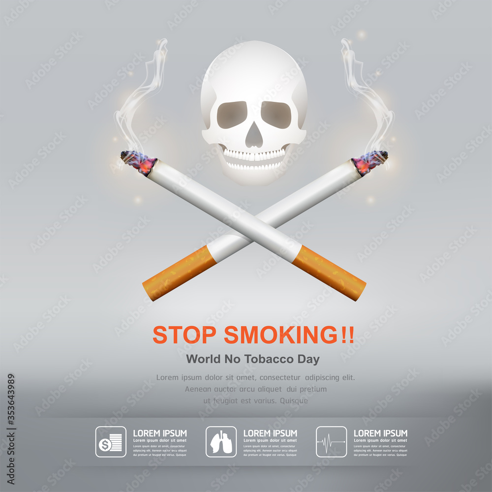 World No Tobacco Day Vector Concept Stop Smoking Stock Vector | Adobe Stock