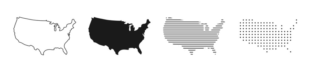 usa map. usa vector icons. american map. united states of america map in flat and lines design. vect