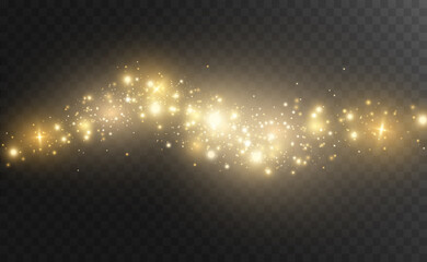 Poster - Beautiful sparks shine with special light. Vector sparkles on a transparent background. Christmas abstract pattern. A beautiful illustration for the postcard. The background for the image. Luminaries.