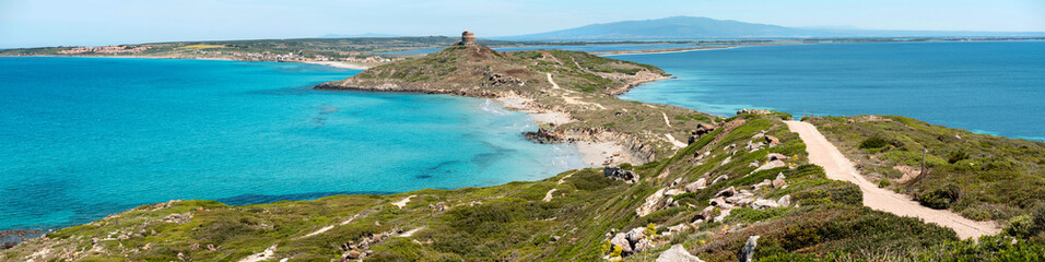 Wall Mural - Sardegna, panorama costiero di Capo San Marco e Tharros, a Cabras, Italia