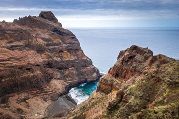 Wall Mural - Cliffs and ocean view in Santo Antao island, Cape Verde