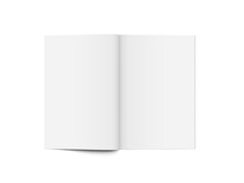 Blank Open Clear Paper Magazine Top View