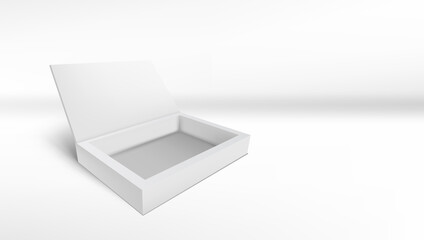 Sticker - 3D White Open Empty Cardboard Gift Box