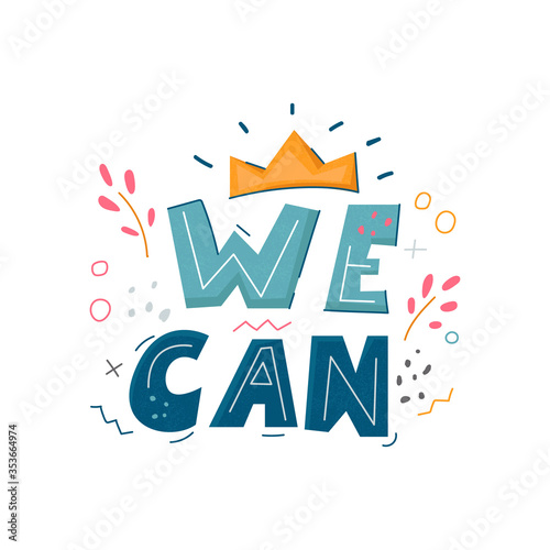 We Can We can feminist theme poster. Women empowerment concept. Female power ...