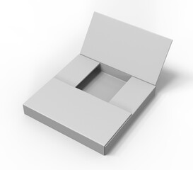 Blank easy fold mailer box for branding and mock up design, 3d render illustration.