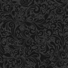 Seamless ornate baroque dark color pattern