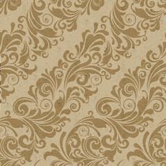  Seamless ornate baroque diagonal beige and white color pattern