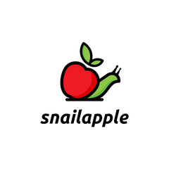 Wall Mural - Snail apple logo symbol vector idea graphic design