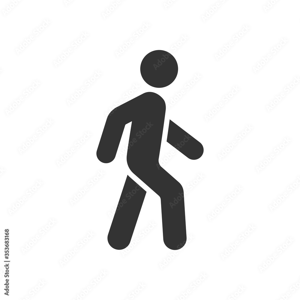 Flat vector walking man sign isolated on white background. Stock Vector ...