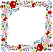 Hungarian embroidery folk pattern square frame