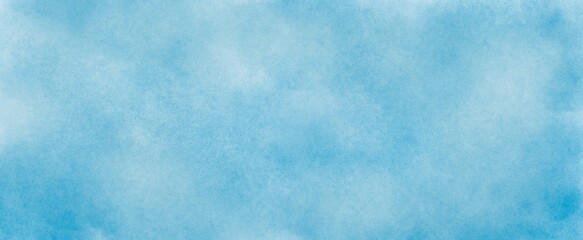 Wall Mural - light blue watercolor background hand-drawn with copy space for text