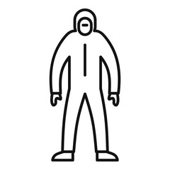 Poster - man radiation costume icon. outline man radiation costume vector icon for web design isolated on whi