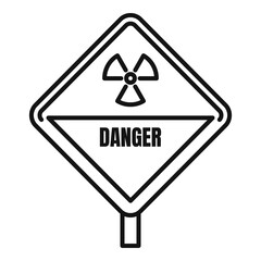 Poster - Danger radiation zone icon. Outline danger radiation zone vector icon for web design isolated on white background