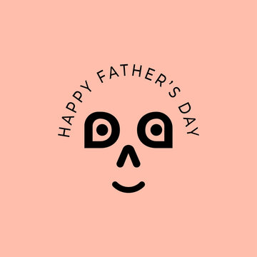 Happy fathers day. . Template for greeting card, Banner, flyer, invitation, congratulation, poster design. Vector illustration.