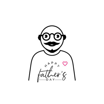 Happy fathers day. . Template for greeting card, Banner, flyer, invitation, congratulation, poster design. Vector illustration.